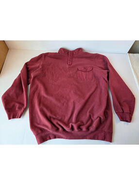 KingSize Mens 2XL Tall Pullover Sweater Maroon Burgundy Henley Button Mock Neck